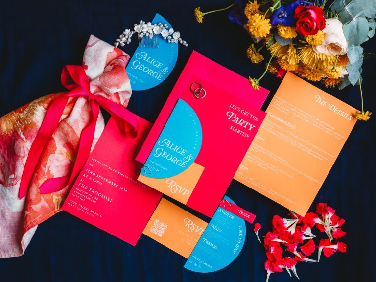 Wedding stationery designed by Bellapeach Creative