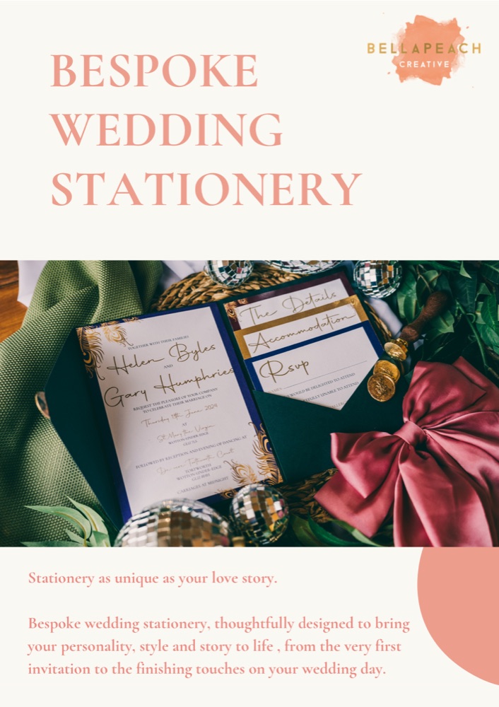 Cover of the Bellapeach Creative bespoke wedding stationery brochure